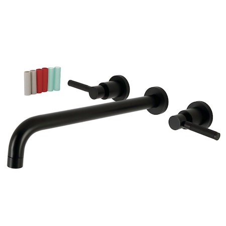 Kingston Brass KS8040DKL Wall Mount Tub Faucet, Matte Black KS8040DKL